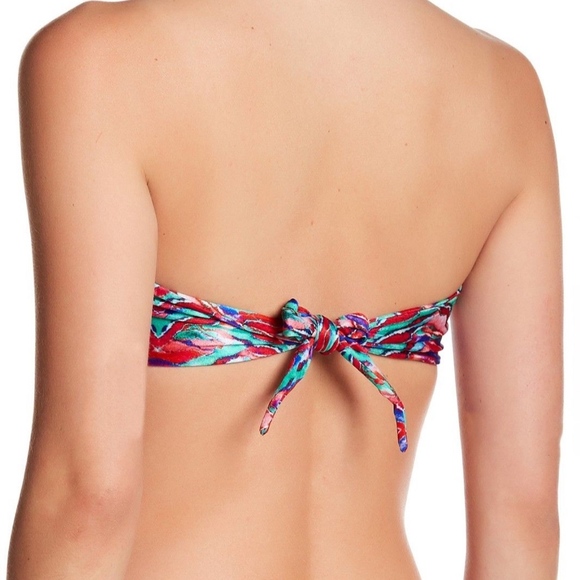 NWT! Luli Fama Strappy V Cut Out‎ Print Bandeau Top [SZ Medium ] - Picture 8 of 8